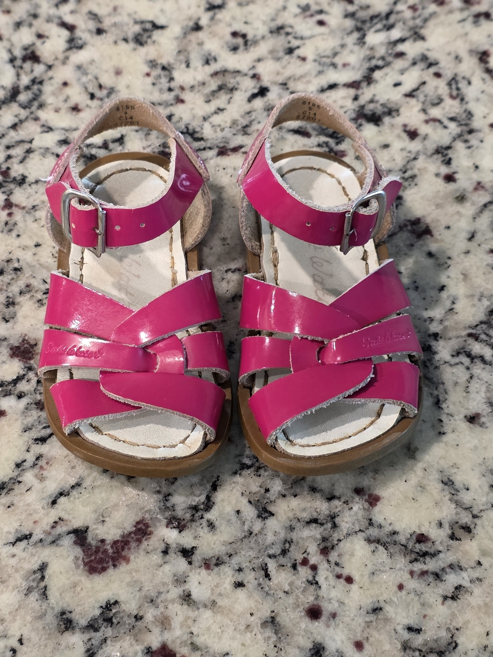 Salt Water Kid's Pink Leather Sandals - Size 5c